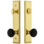 Grandeur Fifth Avenue Solid Brass Rose Tall Plate Single Cylinder Keyed Entry Door Knob Set with Coventry Knob and 2-3/8" Backset Lifetime Brass