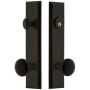Grandeur Fifth Avenue Solid Brass Rose Tall Plate Single Cylinder Keyed Entry Door Knob Set with Coventry Knob and 2-3/8" Backset Timeless Bronze