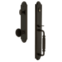Grandeur Arc Solid Brass Rose Dummy Full Plate Full Plate 'F' Grip Handleset with Coventry Knob Timeless Bronze