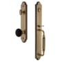 Grandeur Arc Solid Brass Rose Dummy Full Plate Full Plate 'F' Grip Handleset with Coventry Knob Vintage Brass