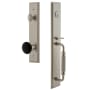 Grandeur Carre Solid Brass Rose Dummy Full Plate Full Plate 'F' Grip Handleset with Coventry Knob Satin Nickel