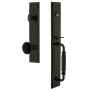 Grandeur Carre Solid Brass Rose Dummy Full Plate Full Plate 'F' Grip Handleset with Coventry Knob Timeless Bronze