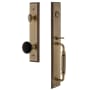 Grandeur Carre Solid Brass Rose Dummy Full Plate Full Plate 'F' Grip Handleset with Coventry Knob Vintage Brass
