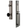 Grandeur Fifth Avenue Solid Brass Rose Dummy Full Plate Full Plate 'D' Grip Handleset with Coventry Knob Antique Pewter