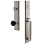 Grandeur Fifth Avenue Solid Brass Rose Dummy Full Plate Full Plate 'D' Grip Handleset with Coventry Knob Satin Nickel