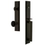 Grandeur Fifth Avenue Solid Brass Rose Dummy Full Plate Full Plate 'D' Grip Handleset with Coventry Knob Timeless Bronze