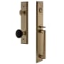 Grandeur Fifth Avenue Solid Brass Rose Dummy Full Plate Full Plate 'D' Grip Handleset with Coventry Knob Vintage Brass