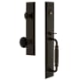 Grandeur Fifth Avenue Solid Brass Rose Dummy Full Plate Full Plate 'F' Grip Handleset with Coventry Knob Timeless Bronze