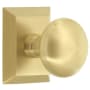 Grandeur Fifth Avenue Solid Brass Passage Door Knob Set with Fifth Avenue Square Trim from the Concealed Screw Collection - 2-3/8" Backset Satin Brass