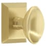 Grandeur Eden Prairie Solid Brass Privacy Door Knob Set with Fifth Avenue Square Trim from the Concealed Screw Collection - 2-3/8" Backset Satin Brass
