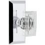 Grandeur Carre Crystal Solid Brass Passage Door Knob Set with Fifth Avenue Short Trim from the Concealed Screw Collection - 2-3/4" Backset Bright Chrome