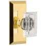 Grandeur Carre Crystal Solid Brass Passage Door Knob Set with Fifth Avenue Short Trim from the Concealed Screw Collection - 2-3/4" Backset Lifetime Brass