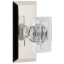 Grandeur Carre Crystal Solid Brass Passage Door Knob Set with Fifth Avenue Short Trim from the Concealed Screw Collection - 2-3/4" Backset Polished Nickel