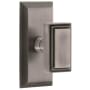 Grandeur Carre Solid Brass Privacy Door Knob Set with Fifth Avenue Short Trim from the Concealed Screw Collection - 2-3/8" Backset Antique Pewter
