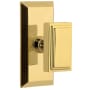 Grandeur Carre Solid Brass Privacy Door Knob Set with Fifth Avenue Short Trim from the Concealed Screw Collection - 2-3/8" Backset Lifetime Brass