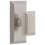 Grandeur Carre Solid Brass Privacy Door Knob Set with Fifth Avenue Short Trim from the Concealed Screw Collection - 2-3/8" Backset Satin Nickel