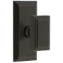 Grandeur Carre Solid Brass Privacy Door Knob Set with Fifth Avenue Short Trim from the Concealed Screw Collection - 2-3/8" Backset Timeless Bronze