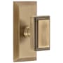 Grandeur Carre Solid Brass Privacy Door Knob Set with Fifth Avenue Short Trim from the Concealed Screw Collection - 2-3/8" Backset Vintage Brass