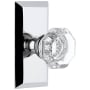 Grandeur Chambord Crystal Solid Brass Privacy Door Knob Set with Fifth Avenue Short Trim from the Concealed Screw Collection - 2-3/8" Backset Bright Chrome