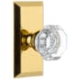 Grandeur Chambord Crystal Solid Brass Privacy Door Knob Set with Fifth Avenue Short Trim from the Concealed Screw Collection - 2-3/8" Backset Lifetime Brass