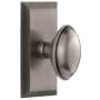 Grandeur Eden Prairie Solid Brass Non-Turning One-Sided Dummy Door Knob with Fifth Avenue Short Trim from the Concealed Screw Collection Antique Pewter