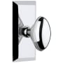 Grandeur Eden Prairie Solid Brass Non-Turning One-Sided Dummy Door Knob with Fifth Avenue Short Trim from the Concealed Screw Collection Bright Chrome