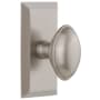 Grandeur Eden Prairie Solid Brass Non-Turning One-Sided Dummy Door Knob with Fifth Avenue Short Trim from the Concealed Screw Collection Satin Nickel