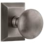 Grandeur Fifth Avenue Solid Brass Passage Door Knob Set with Fifth Avenue Square Trim from the Concealed Screw Collection - 2-3/8" Backset Antique Pewter