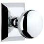 Grandeur Fifth Avenue Solid Brass Passage Door Knob Set with Fifth Avenue Square Trim from the Concealed Screw Collection - 2-3/8" Backset Bright Chrome