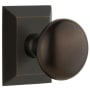 Grandeur Fifth Avenue Solid Brass Passage Door Knob Set with Fifth Avenue Square Trim from the Concealed Screw Collection - 2-3/8" Backset Timeless Bronze