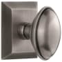 Grandeur Eden Prairie Solid Brass Privacy Door Knob Set with Fifth Avenue Square Trim from the Concealed Screw Collection - 2-3/8" Backset Antique Pewter