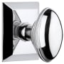 Grandeur Eden Prairie Solid Brass Privacy Door Knob Set with Fifth Avenue Square Trim from the Concealed Screw Collection - 2-3/8" Backset Bright Chrome
