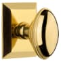 Grandeur Eden Prairie Solid Brass Privacy Door Knob Set with Fifth Avenue Square Trim from the Concealed Screw Collection - 2-3/8" Backset Lifetime Brass