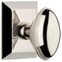 Grandeur Eden Prairie Solid Brass Privacy Door Knob Set with Fifth Avenue Square Trim from the Concealed Screw Collection - 2-3/8" Backset Polished Nickel