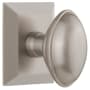 Grandeur Eden Prairie Solid Brass Privacy Door Knob Set with Fifth Avenue Square Trim from the Concealed Screw Collection - 2-3/8" Backset Satin Nickel
