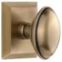 Grandeur Eden Prairie Solid Brass Privacy Door Knob Set with Fifth Avenue Square Trim from the Concealed Screw Collection - 2-3/8" Backset Vintage Brass
