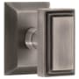 Grandeur Carre Solid Brass Non-Turning Two-Sided Dummy Door Knob Set with Fifth Avenue Square Trim from the Concealed Screw Collection Antique Pewter
