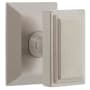 Grandeur Carre Solid Brass Non-Turning Two-Sided Dummy Door Knob Set with Fifth Avenue Square Trim from the Concealed Screw Collection Satin Nickel