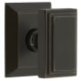 Grandeur Carre Solid Brass Non-Turning Two-Sided Dummy Door Knob Set with Fifth Avenue Square Trim from the Concealed Screw Collection Timeless Bronze