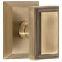 Grandeur Carre Solid Brass Non-Turning Two-Sided Dummy Door Knob Set with Fifth Avenue Square Trim from the Concealed Screw Collection Vintage Brass