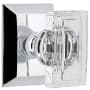 Grandeur Carre Crystal Solid Brass Non-Turning Two-Sided Dummy Door Knob Set with Fifth Avenue Square Trim from the Concealed Screw Collection Bright Chrome