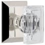 Grandeur Carre Crystal Solid Brass Non-Turning Two-Sided Dummy Door Knob Set with Fifth Avenue Square Trim from the Concealed Screw Collection Polished Nickel