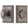 Grandeur Carre Square Single Cylinder Solid Brass Deadbolt with 2-3/4" Backset Antique Pewter