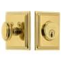 Grandeur Carre Square Single Cylinder Solid Brass Deadbolt with 2-3/4" Backset Lifetime Brass