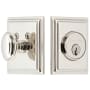 Grandeur Carre Square Single Cylinder Solid Brass Deadbolt with 2-3/4" Backset Polished Nickel