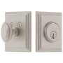 Grandeur Carre Square Single Cylinder Solid Brass Deadbolt with 2-3/4" Backset Satin Nickel