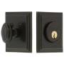 Grandeur Carre Square Single Cylinder Solid Brass Deadbolt with 2-3/4" Backset Timeless Bronze