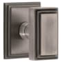 Grandeur Carre Solid Brass Passage Door Knob Set with Carre Square Trim from the Concealed Screw Collection - 2-3/8" Backset Antique Pewter