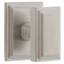 Grandeur Carre Solid Brass Passage Door Knob Set with Carre Square Trim from the Concealed Screw Collection - 2-3/8" Backset Satin Nickel
