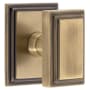 Grandeur Carre Solid Brass Passage Door Knob Set with Carre Square Trim from the Concealed Screw Collection - 2-3/8" Backset Vintage Brass